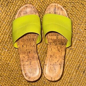 Urban Outfitters Lime Cork Slide Sandals